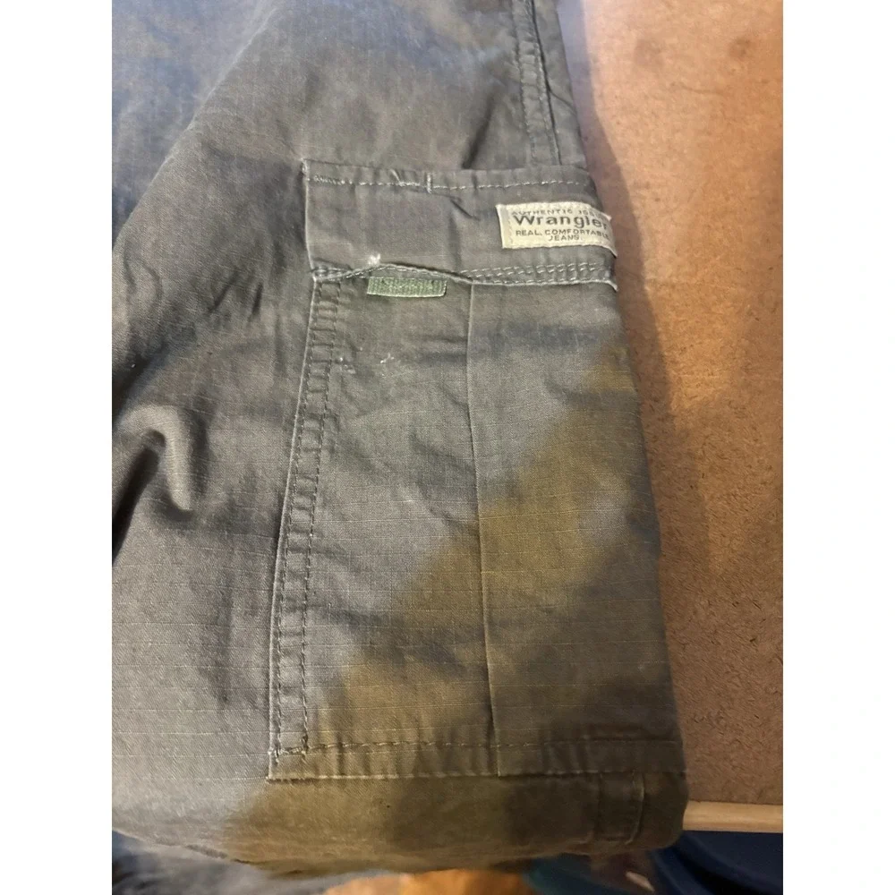 Wrangler Cargo Pants Men's 44x30 Olive Green 100% Cotton Utility Outdoor Work